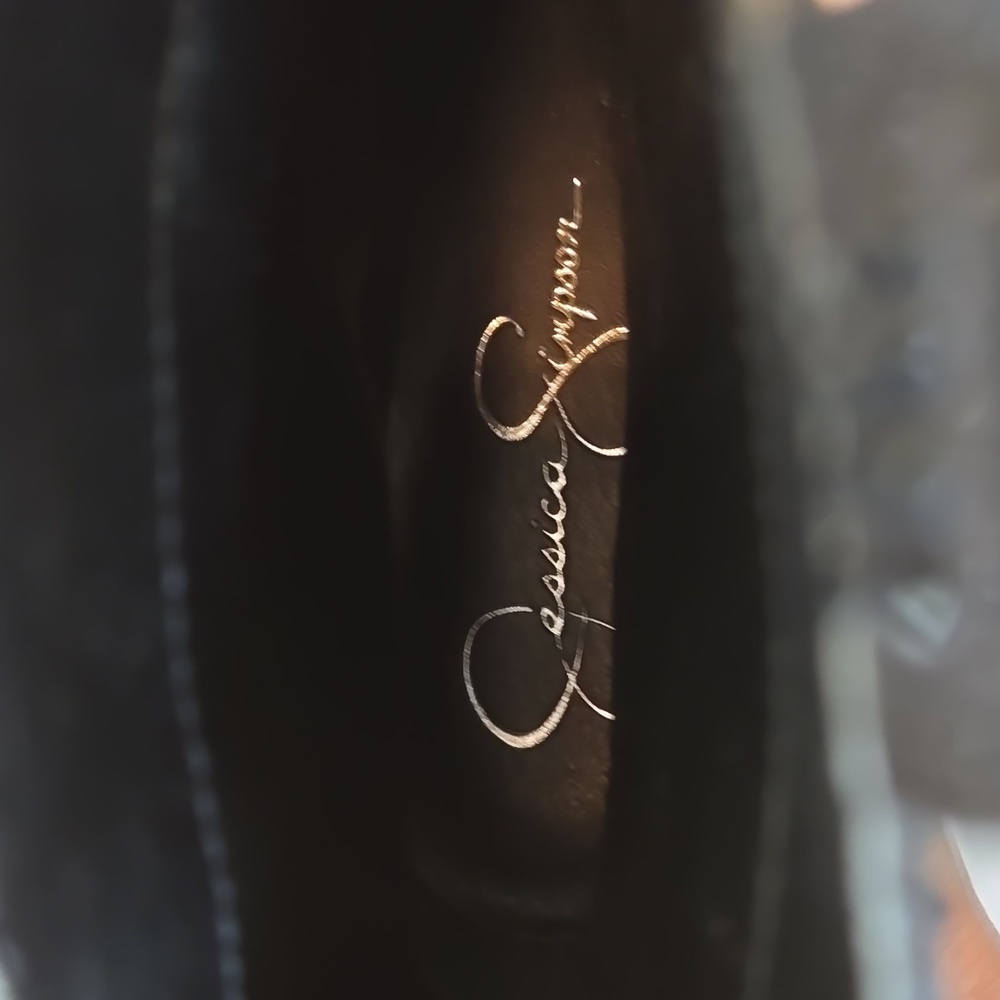 JESSICA SIMPSON BLACK GLITTER TAMIRA BOOTS NWOT 7M - Picture 6 of 7